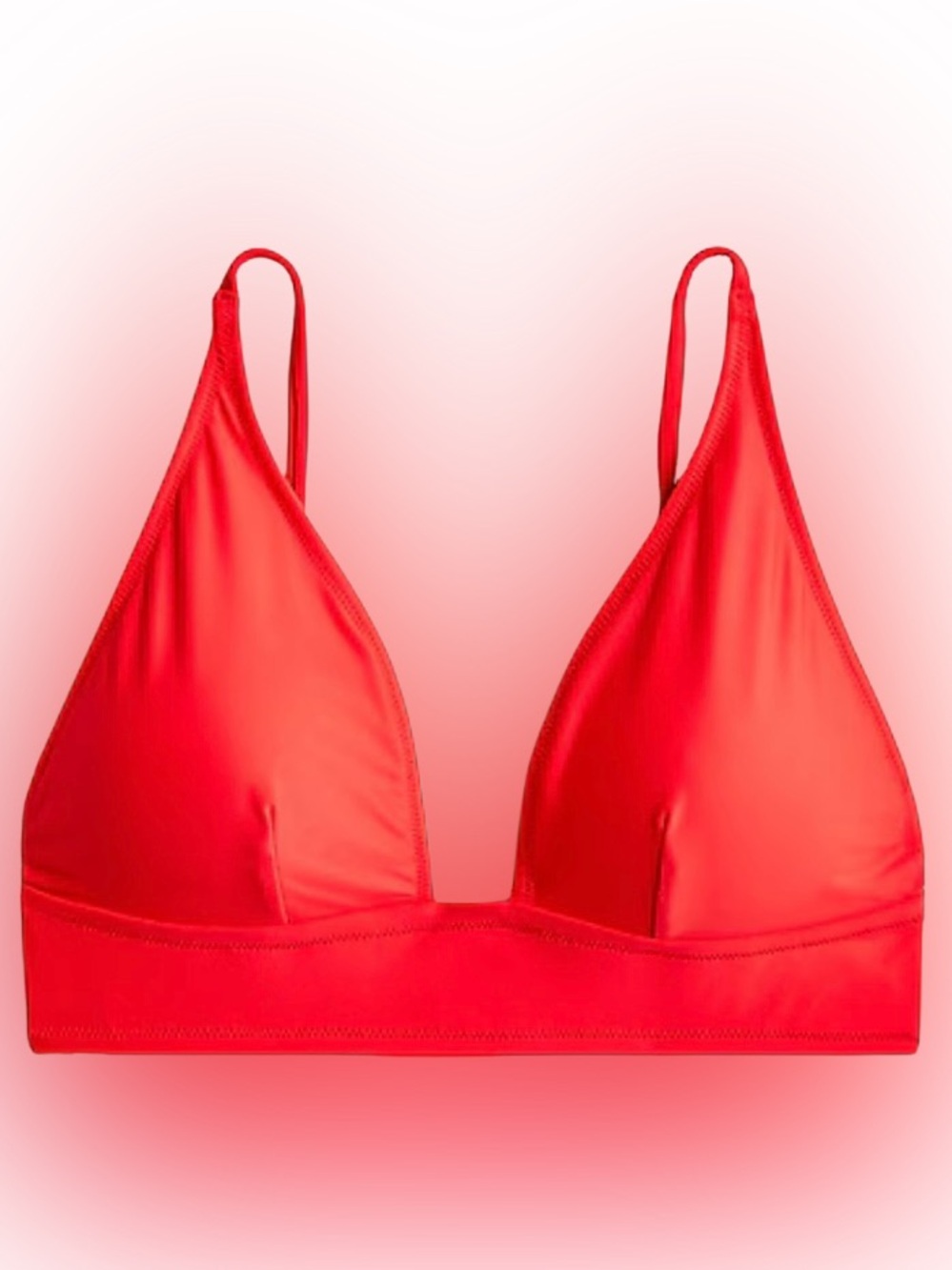 J Crew Plunge bikini top, Color: BRIGHT CERISE Size: 3x, PLUS NEW